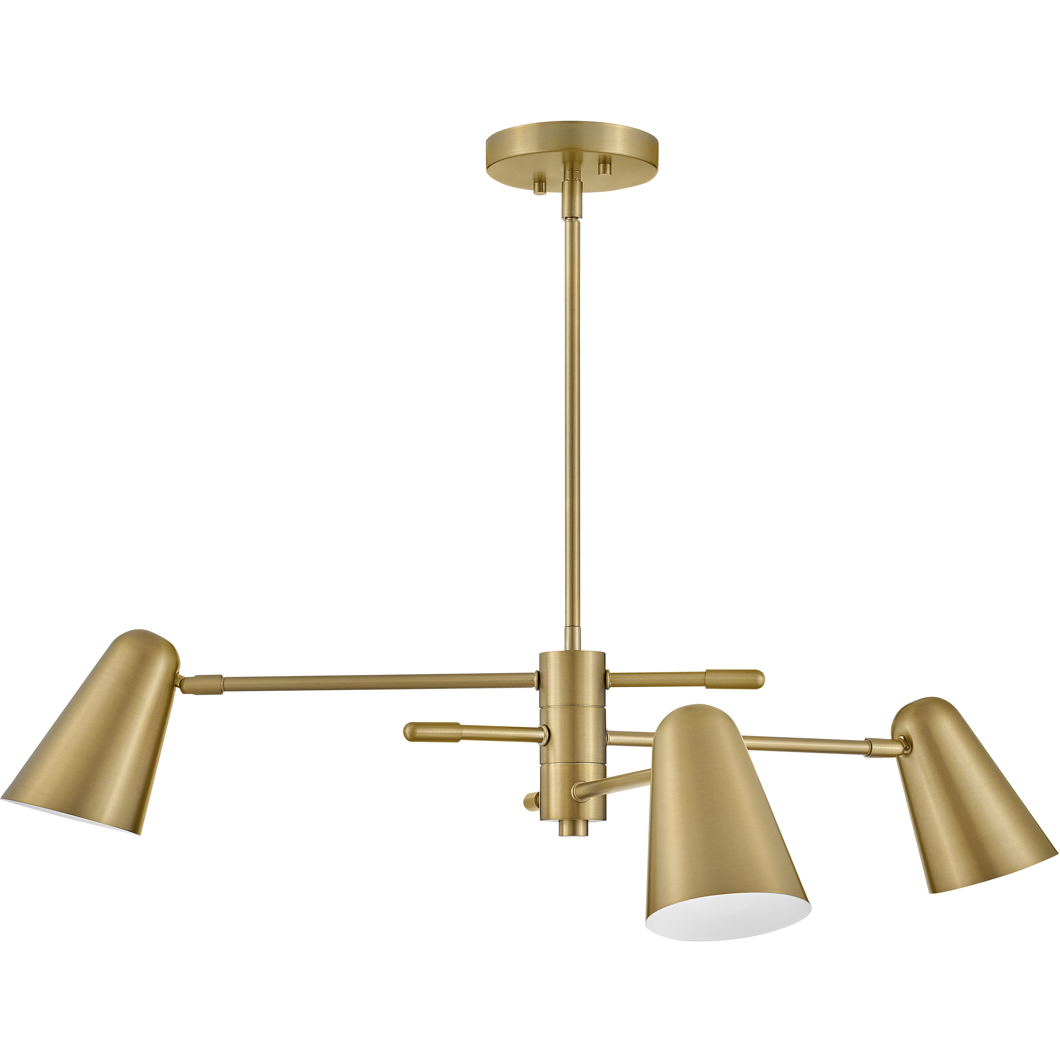 Birdie LED 30 inch Lacquered Brass Chandelier Ceiling Light