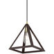 Pinnacle 1 Light 10 inch Bronze with Antique Brass Accents Pendant Ceiling Light