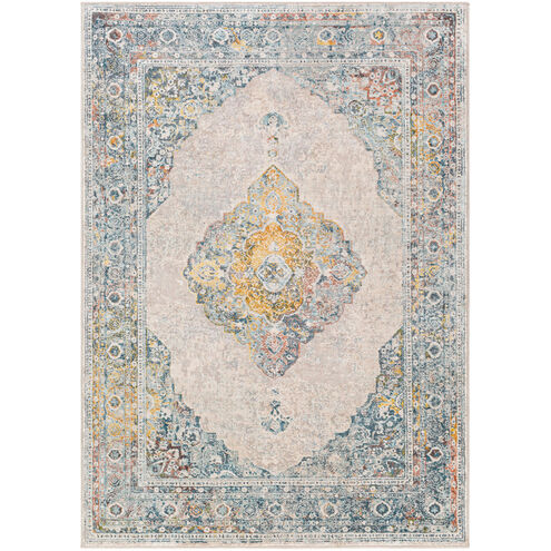 Mediterranean 122 X 92 inch Saffron/Tan/Terracotta/Dark Blue/Ivory/Aqua Rugs, Rectangle