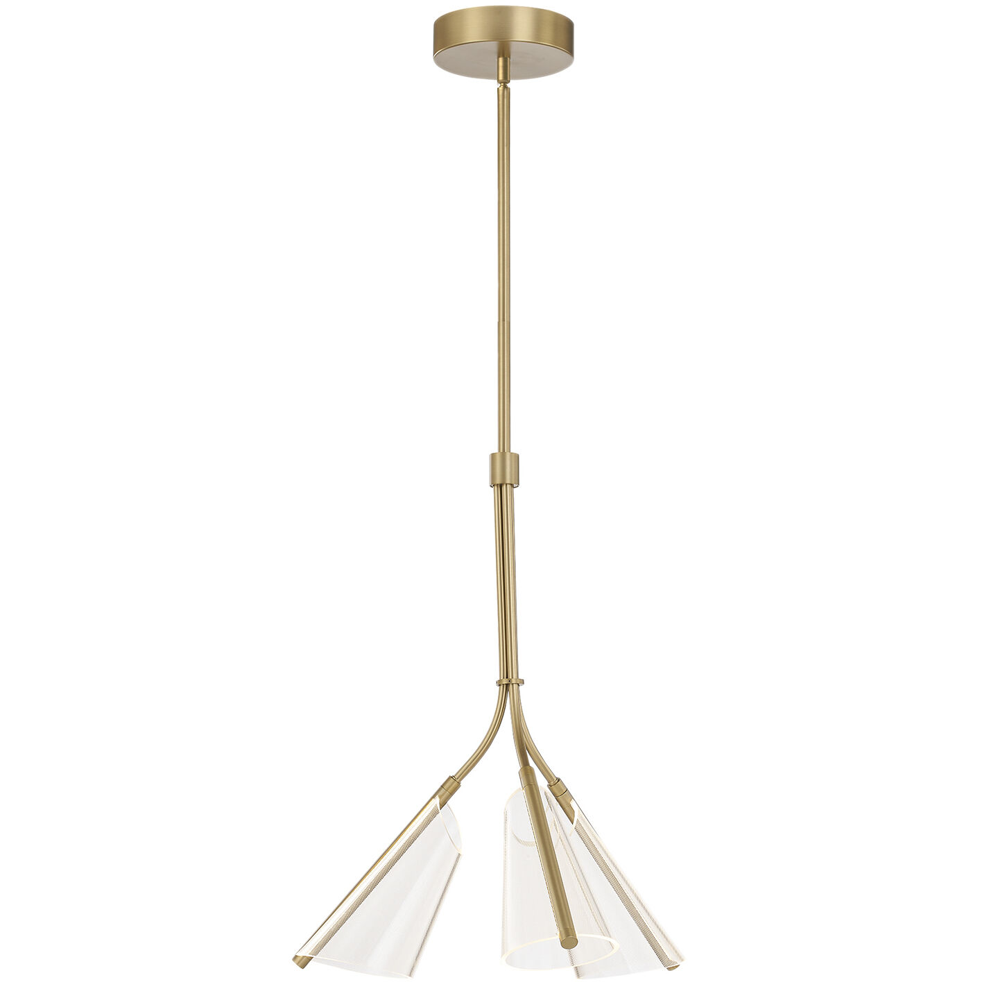 Mulberry LED 21.75 inch Brushed Gold/Light Guide Pendant Ceiling Light