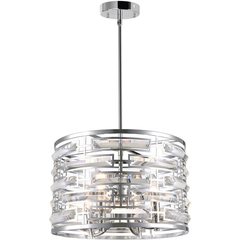 Petia 4 Light 15 inch Chrome Drum Shade Chandelier Ceiling Light