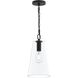Jheni 1 Light 8 inch Matte Black Pendant Ceiling Light
