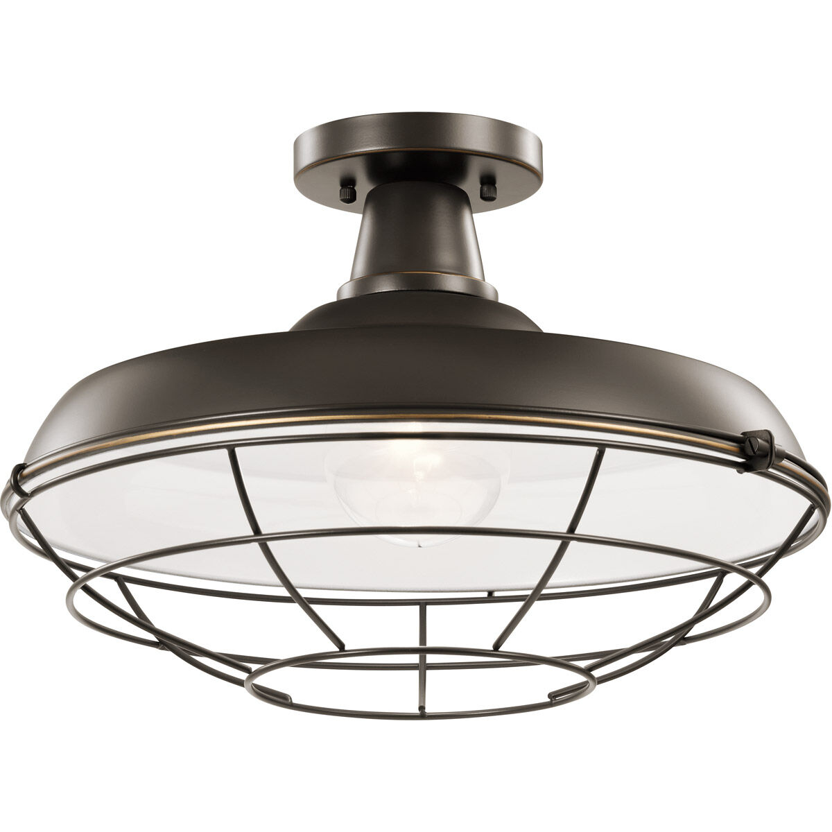 Pier 1 Light 17 inch Olde Bronze Pendant/Semi Flush Ceiling Light