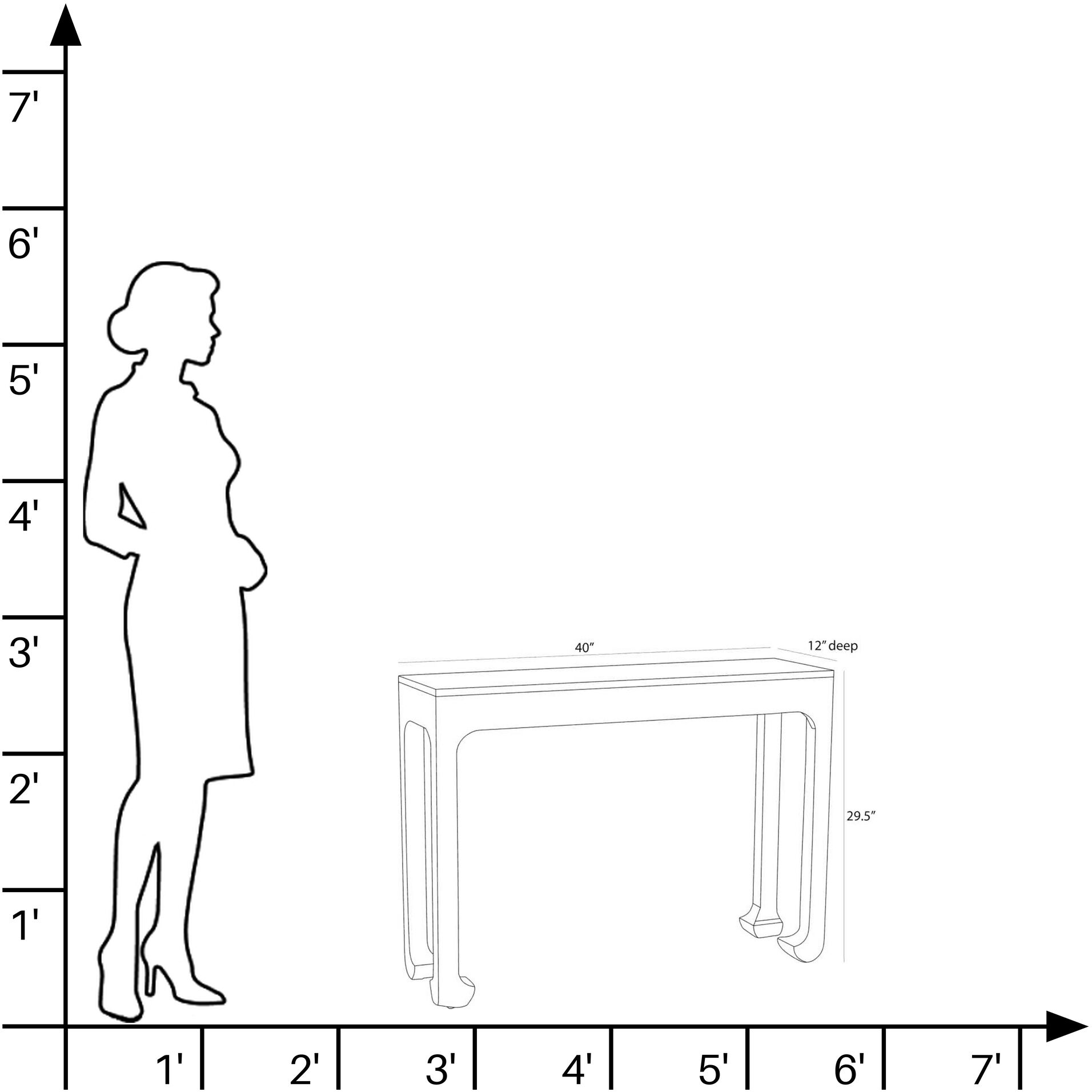 Ichigo 40 X 12 inch Ebony Console Table