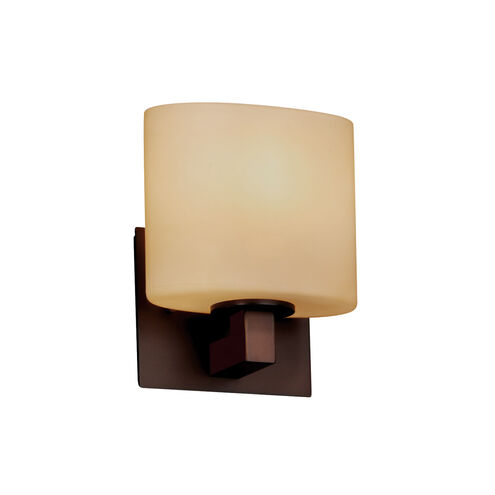 Fusion 1 Light 6.5 inch Antique Brass ADA Wall Sconce Wall Light in Rectangle, Incandescent, Seeded Fusion