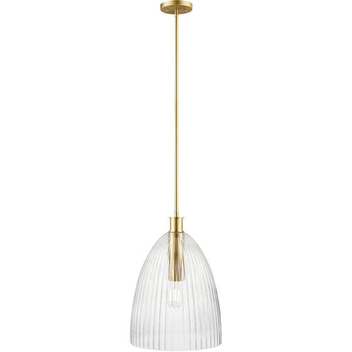 Transitional 1 Light 14 inch Natural Brass Pendant Ceiling Light