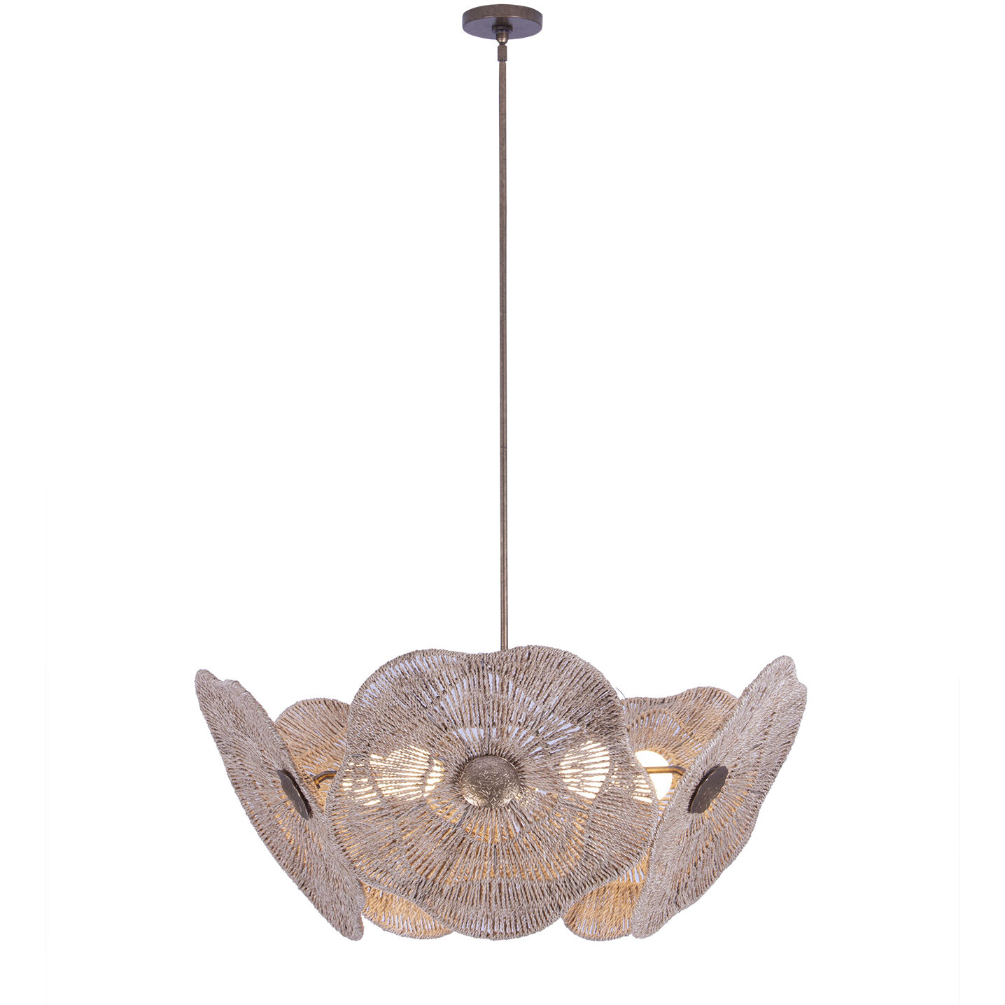 Poppy 5 Light Pearlized Antique Brass Pendant Ceiling Light