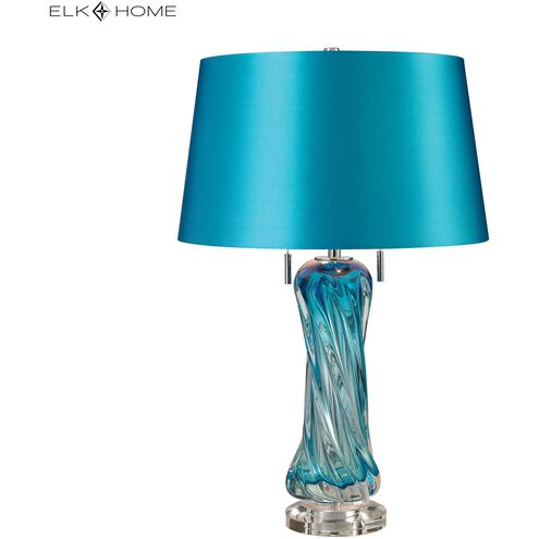 Vergato 24 inch 60 watt Blue with Clear Table Lamp Portable Light in Incandescent