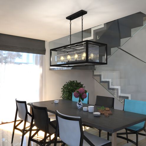 Catana LED 40 inch Oil Rubbed Bronze Linear Chandelier Ceiling Light