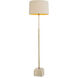 Rialta 55.12 inch 40 watt Travertine Base and Vintage Brass Floor Lamp Portable Light