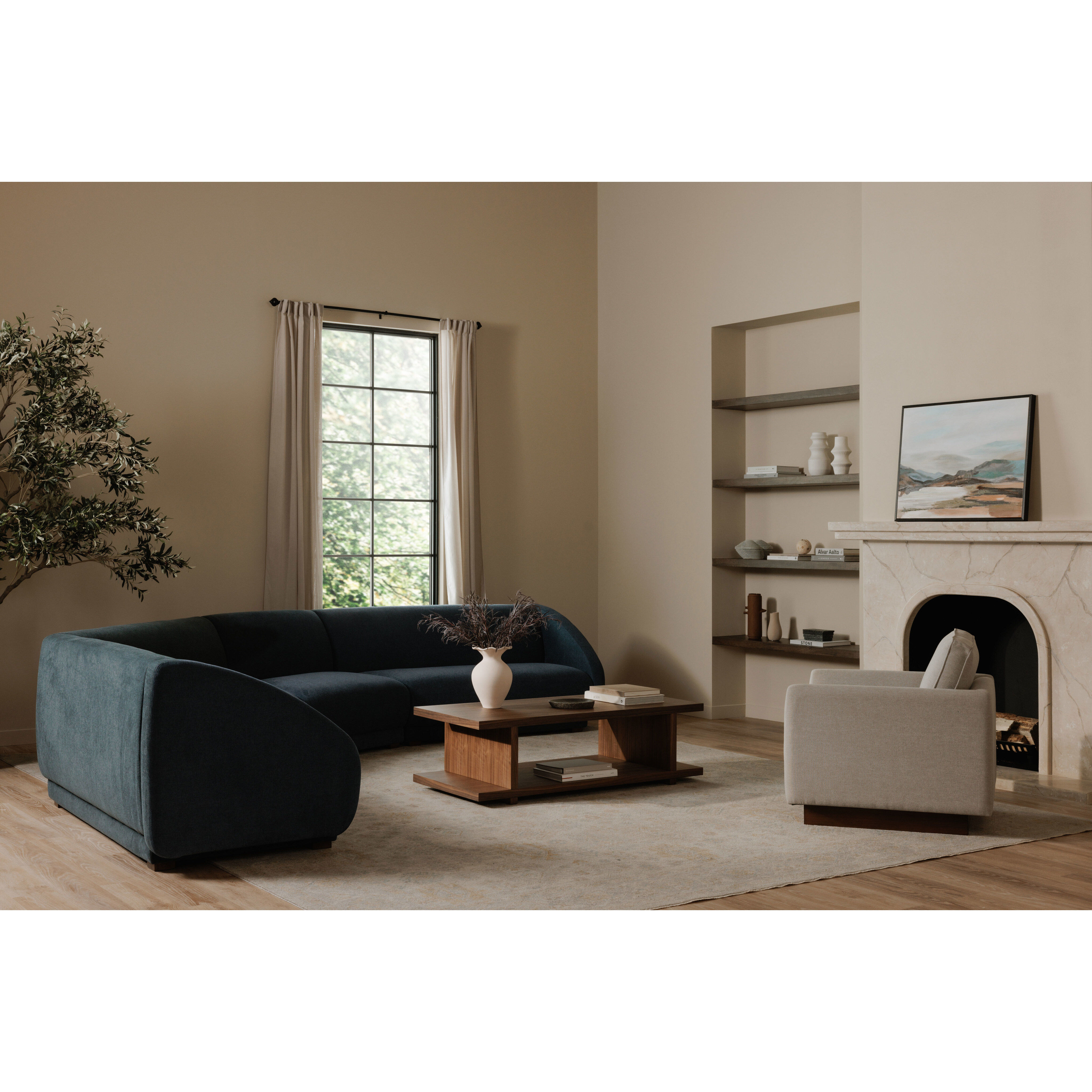 Fraser Blue Right Arm Facing Sofa