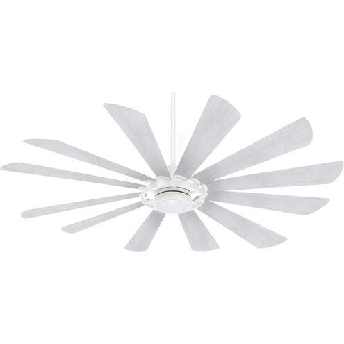 Windmolen 65 inch Textured White with Bleached Ashwood Blades Outdoor Ceiling Fan