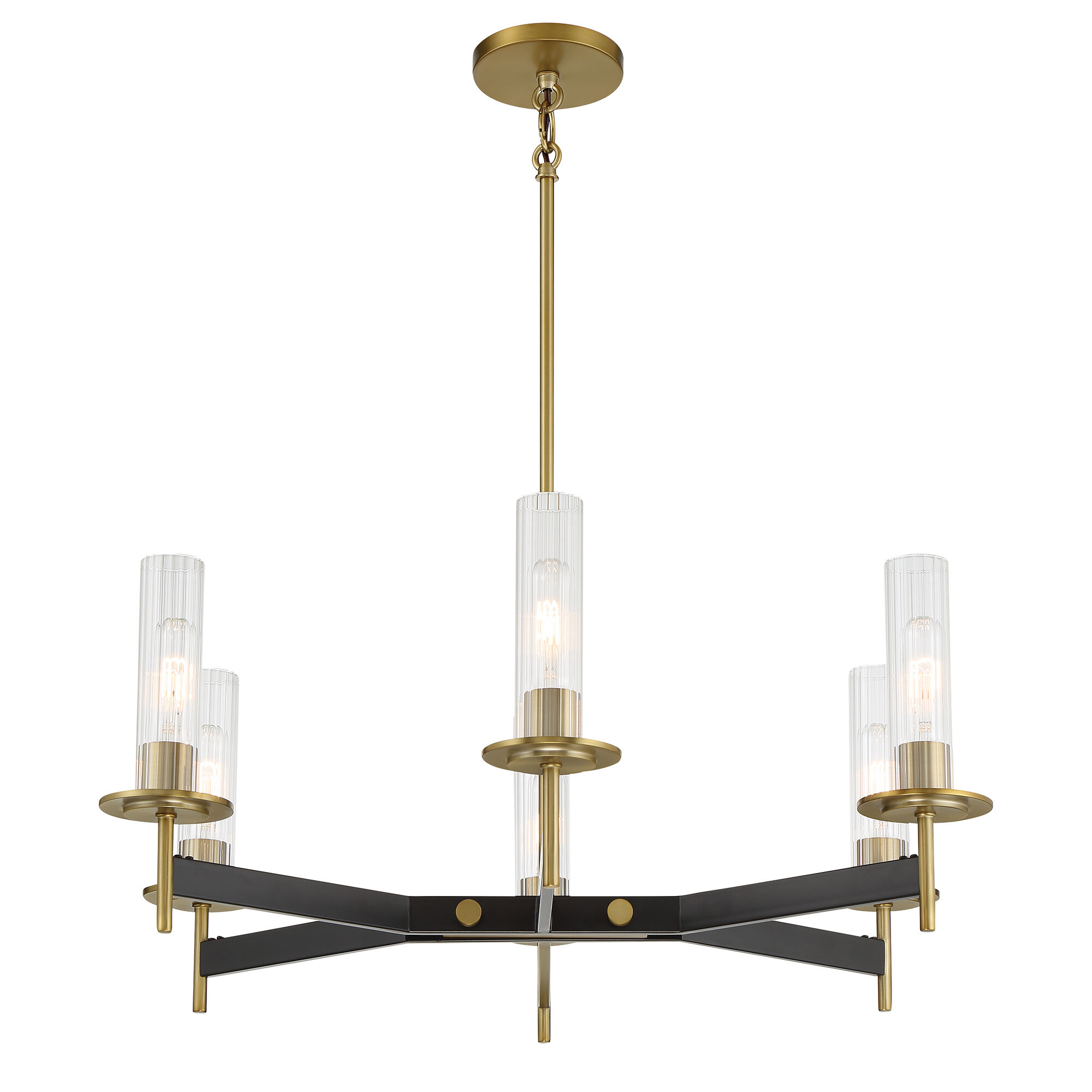 Baldwin Park 6 Light 27 inch Coal/Soft Brass Chandelier Ceiling Light