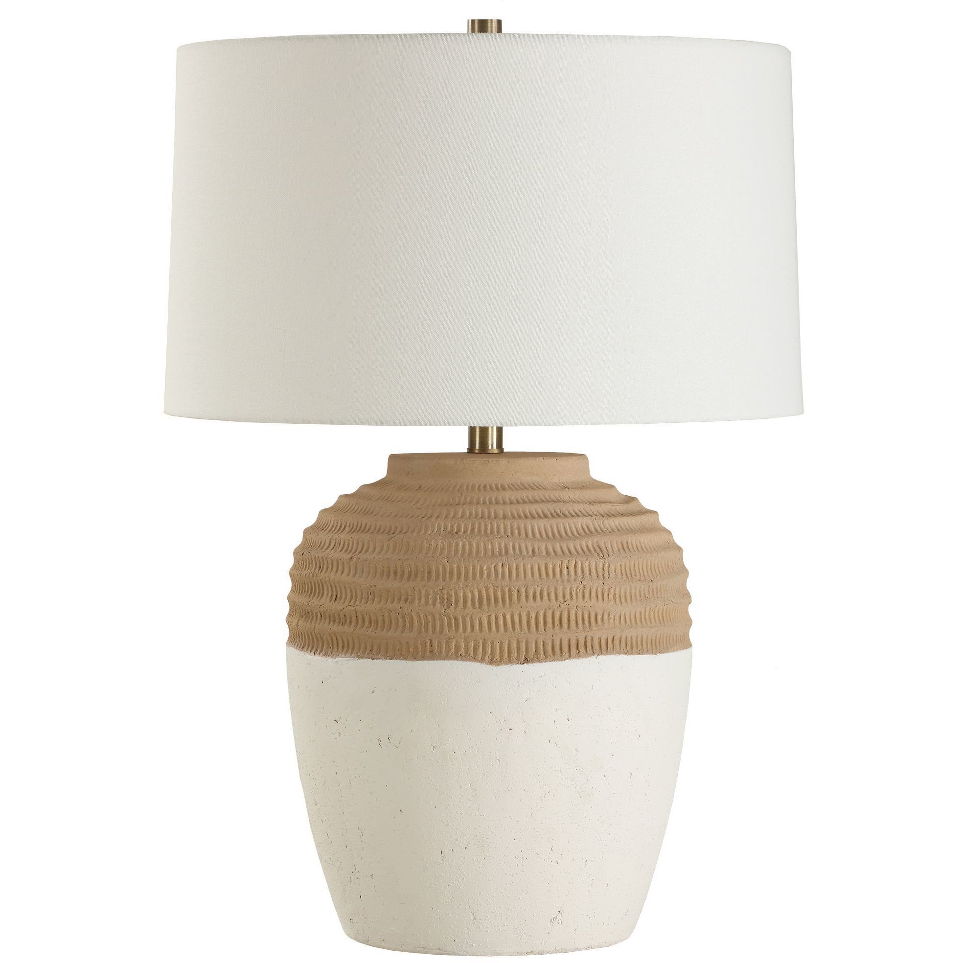 Bellaby 25.75 inch 150.00 watt Textured Terracotta and White with Brass Table Lamp Portable Light