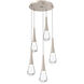 Rain Drop LED 19.3 inch Beige Silver Chandelier Ceiling Light in 3000K LED, Metallic Beige Silver, Multi-Port