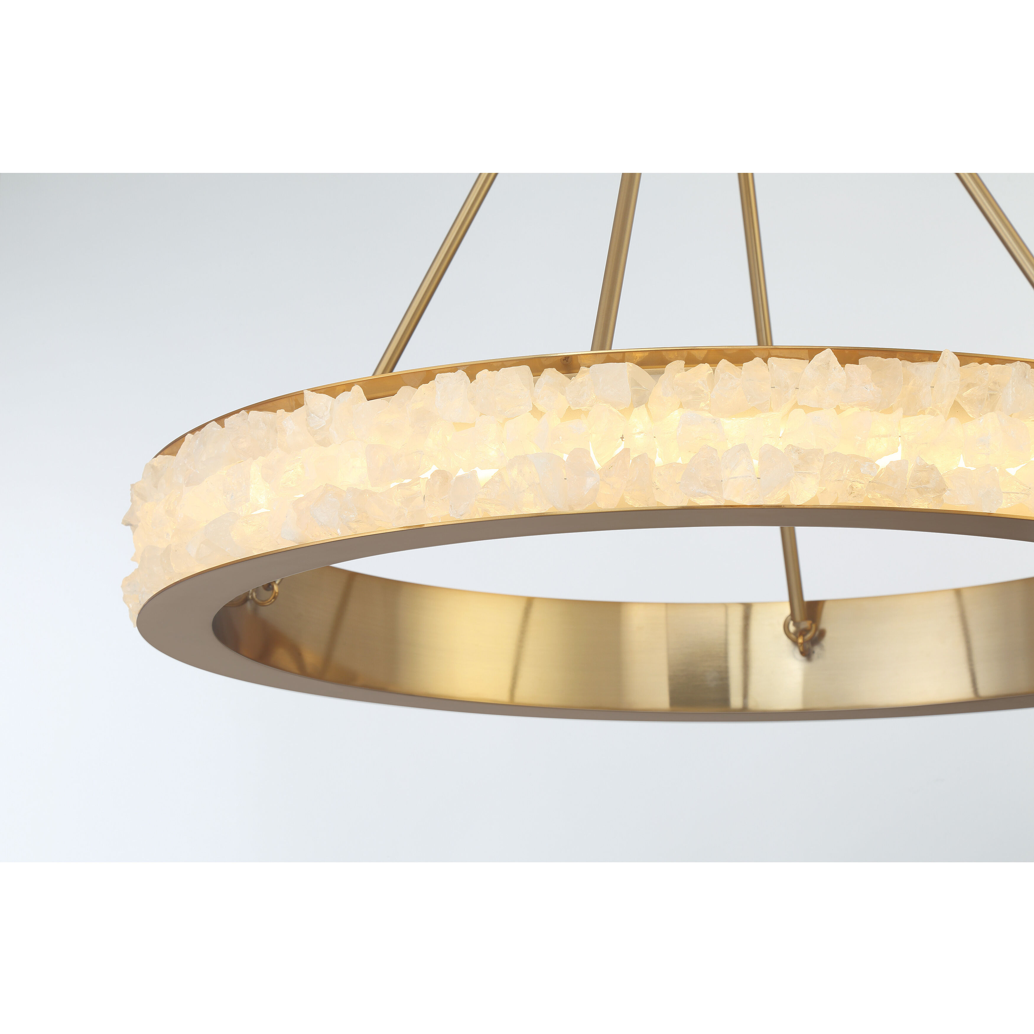 Divinely LED 29 inch Celeste Brass Chandelier Ceiling Light