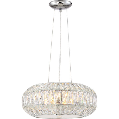 Lunar 6 Light 16 inch Chrome with Crystal Pendant Ceiling Light
