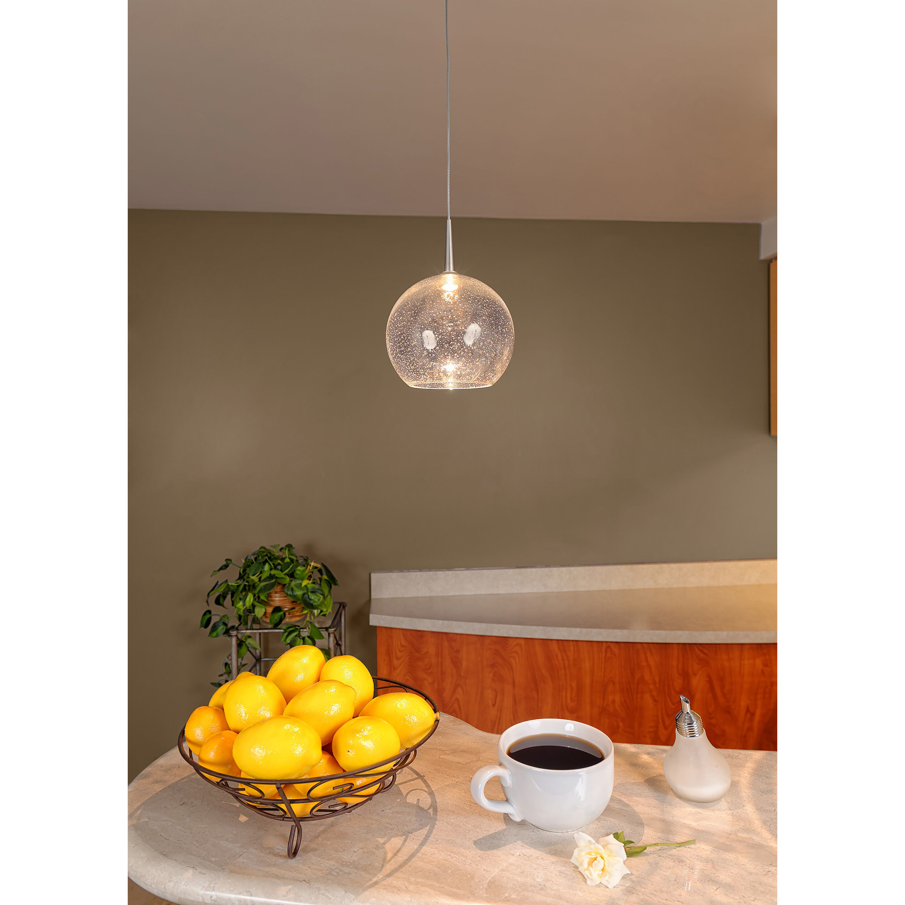 Bobo LED 6 inch Chrome Pendant Ceiling Light in Clear Glass