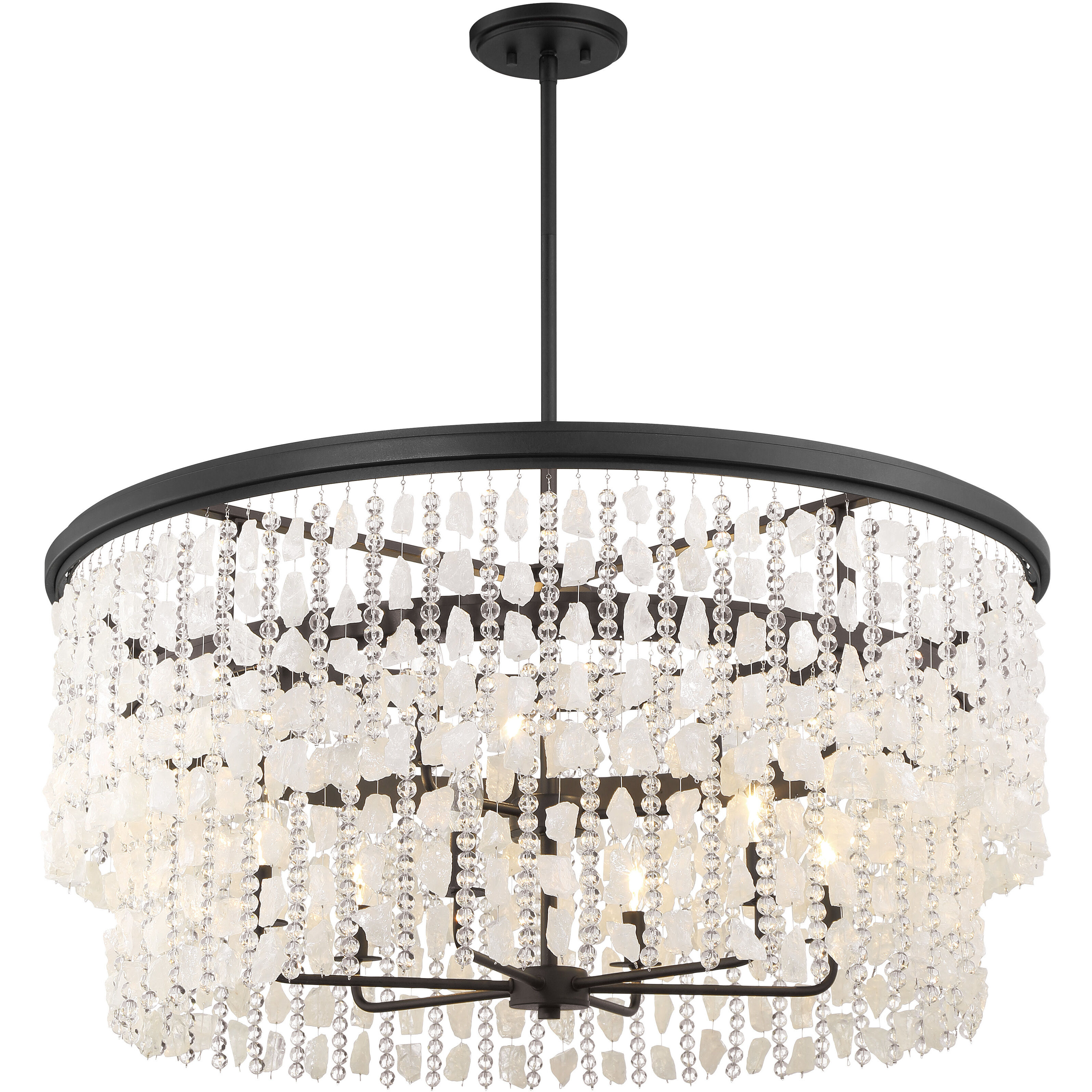 Shimmering Elegance 9 Light 36 inch Sand Coal Chandelier Ceiling Light