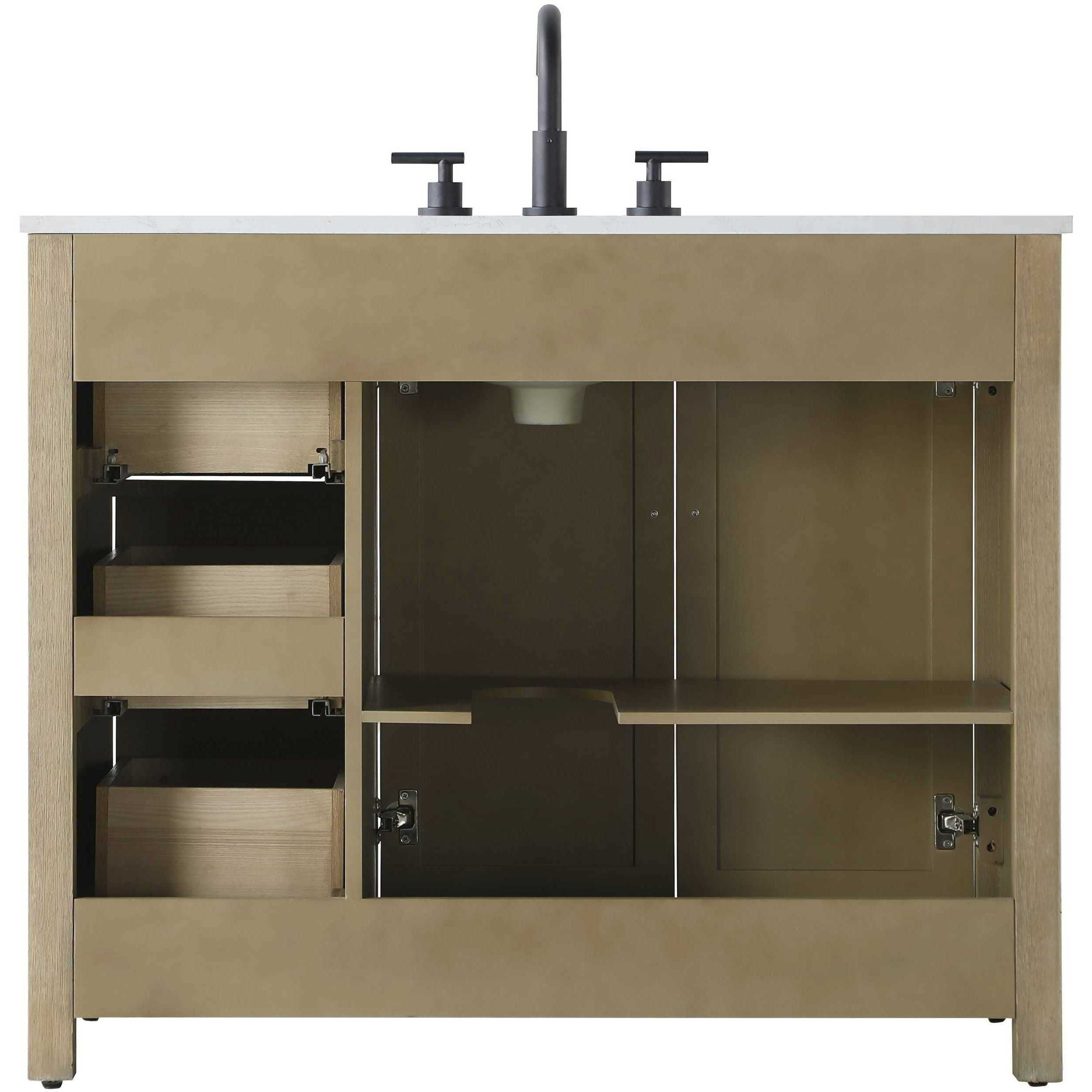 Alina 42 X 34 inch Linen Oak Bathroom Vanity Cabinet