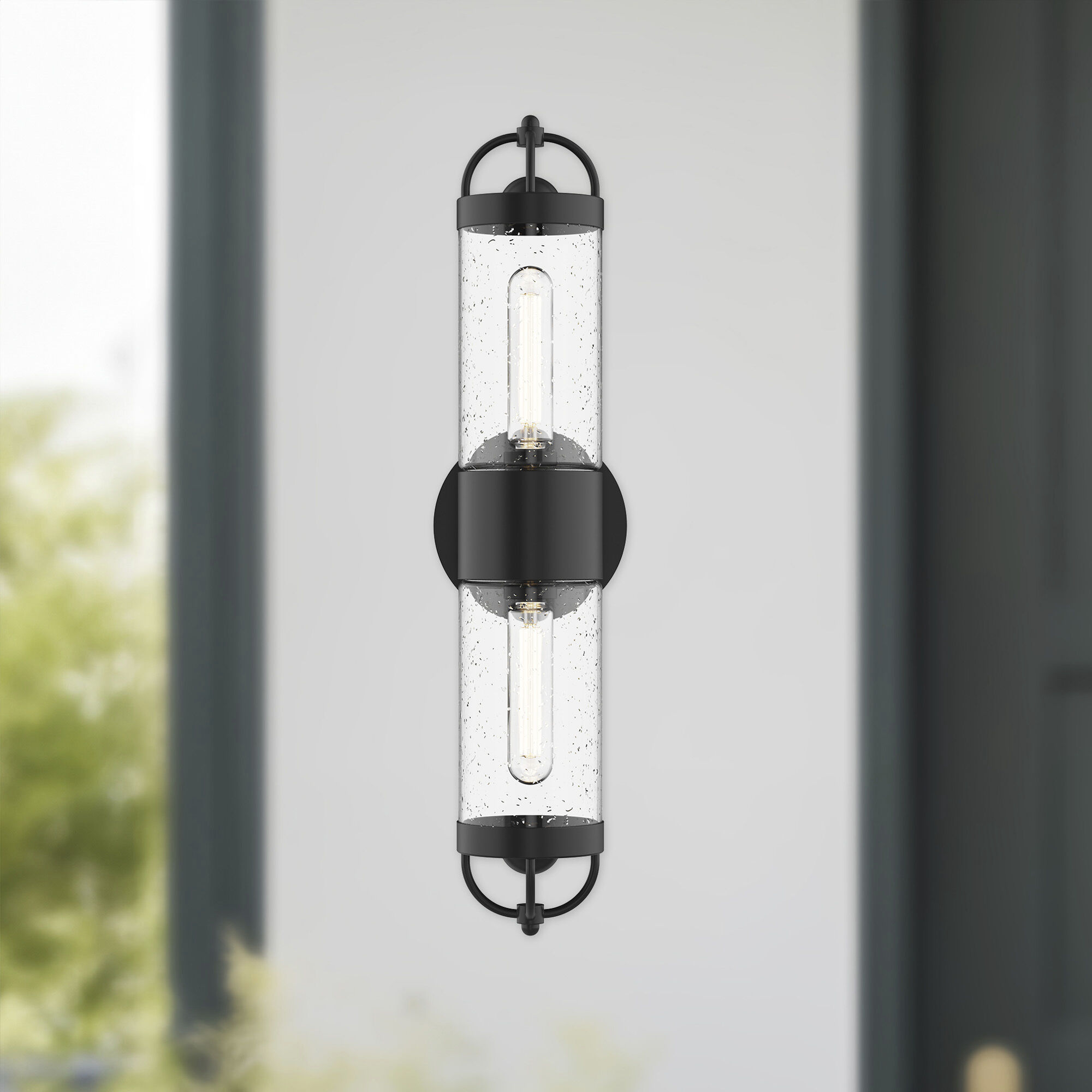 Alora Mood Lancaster 2 Light 21.13 inch Textured Black Exterior Wall Sconce