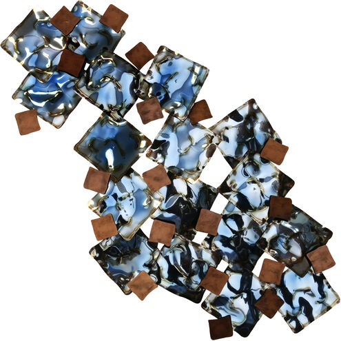 Liquid Lucidity Blue-Bronze-and Silver Torched Metal Wall Art