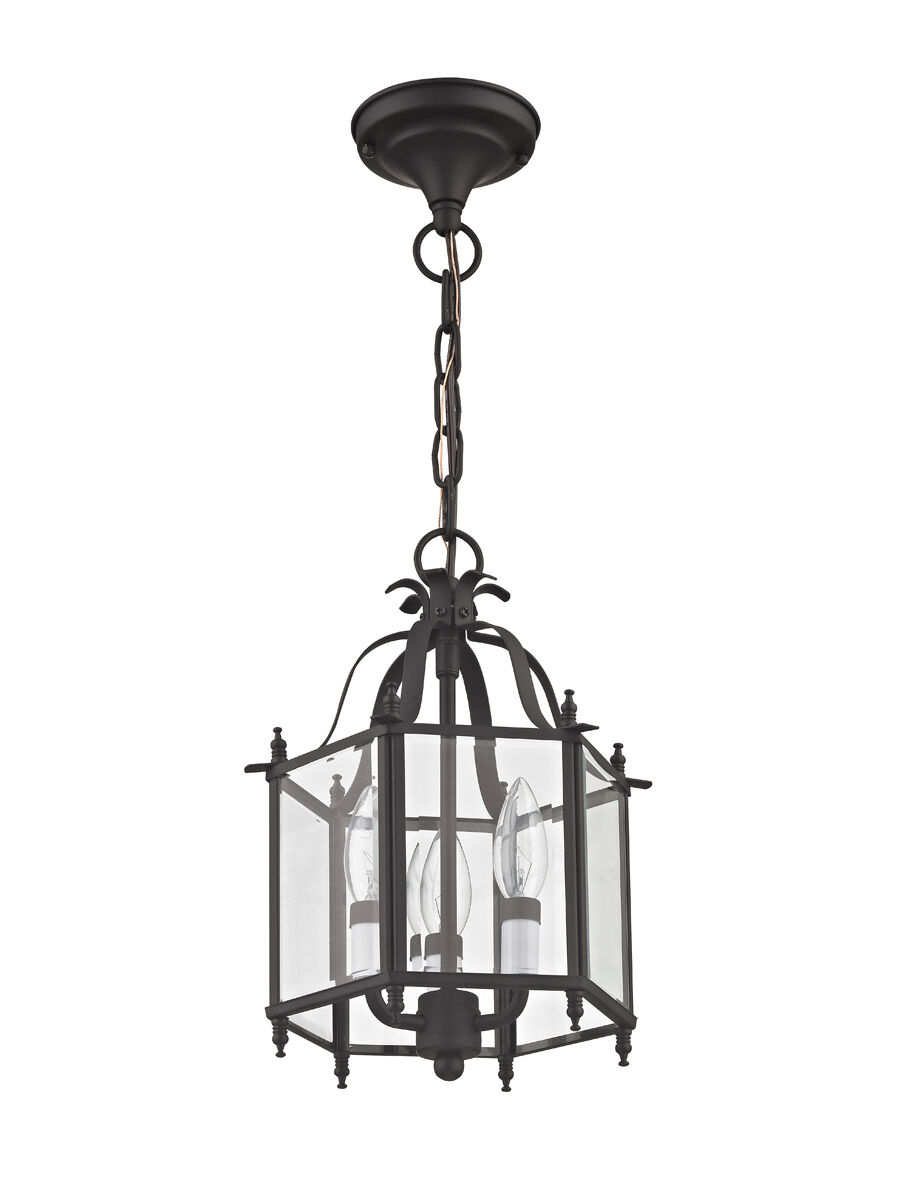 Livingston 3 Light 10 inch Bronze Convertible Mini Pendant/Ceiling Mount Ceiling Light