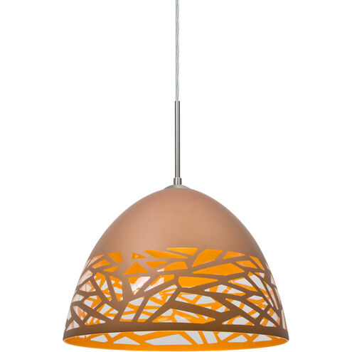 Kiev LED Satin Nickel Cord Pendant Ceiling Light in Copper Kiev
