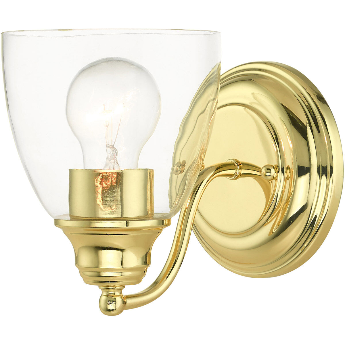 Polished brass vanity light top