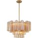 Addis 9 Light 22 inch Aged Brass Chandelier Ceiling Light in Tronchi Glass Amber