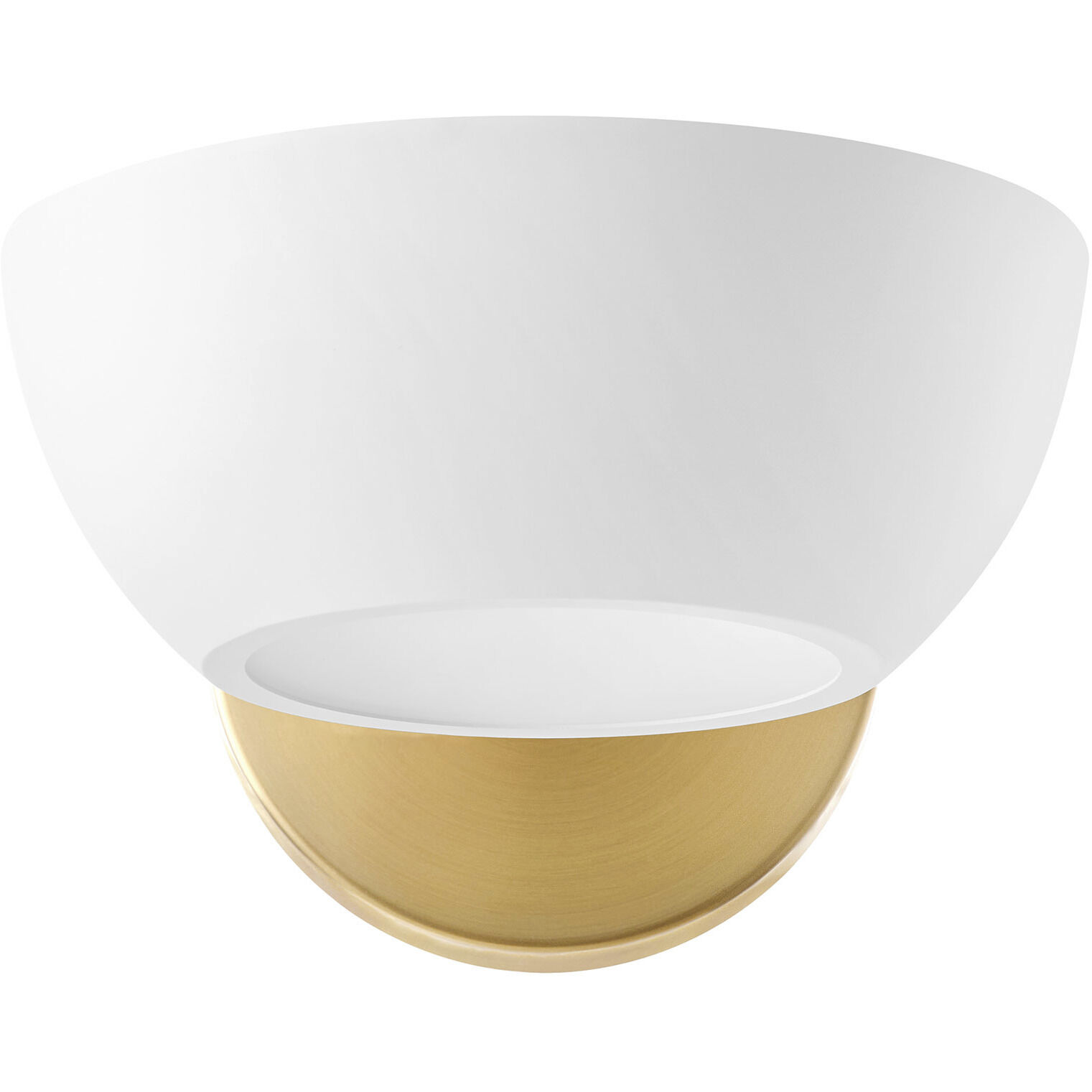 Contemporary 1 Light 7 inch White with Natural Brass Wall Sconce Wall Light
