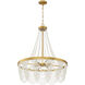Fiona 4 Light 27 inch Antique Gold Chandelier Ceiling Light in White Glass Beads