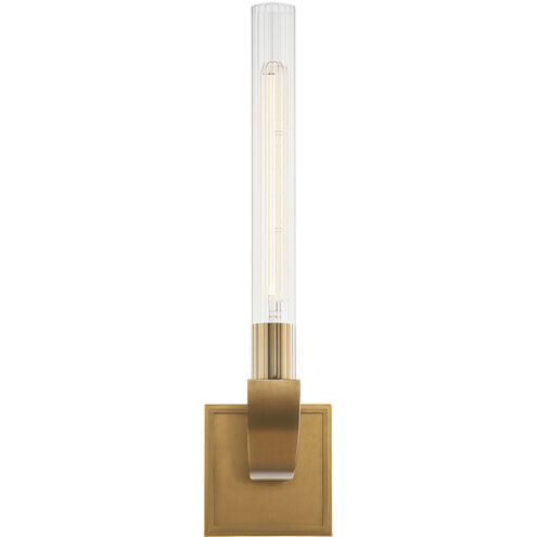 Flute 1 Light 17.7 inch Vintage Brass Vanity Light Wall Light