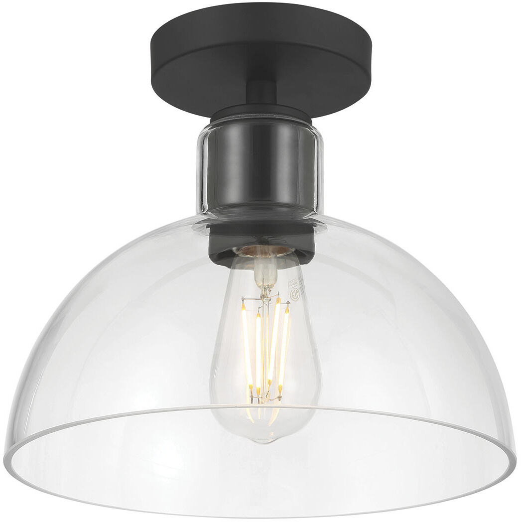 Knightsdale 1 Light 10 inch Matte Black Semi-Flush Mount Ceiling Light