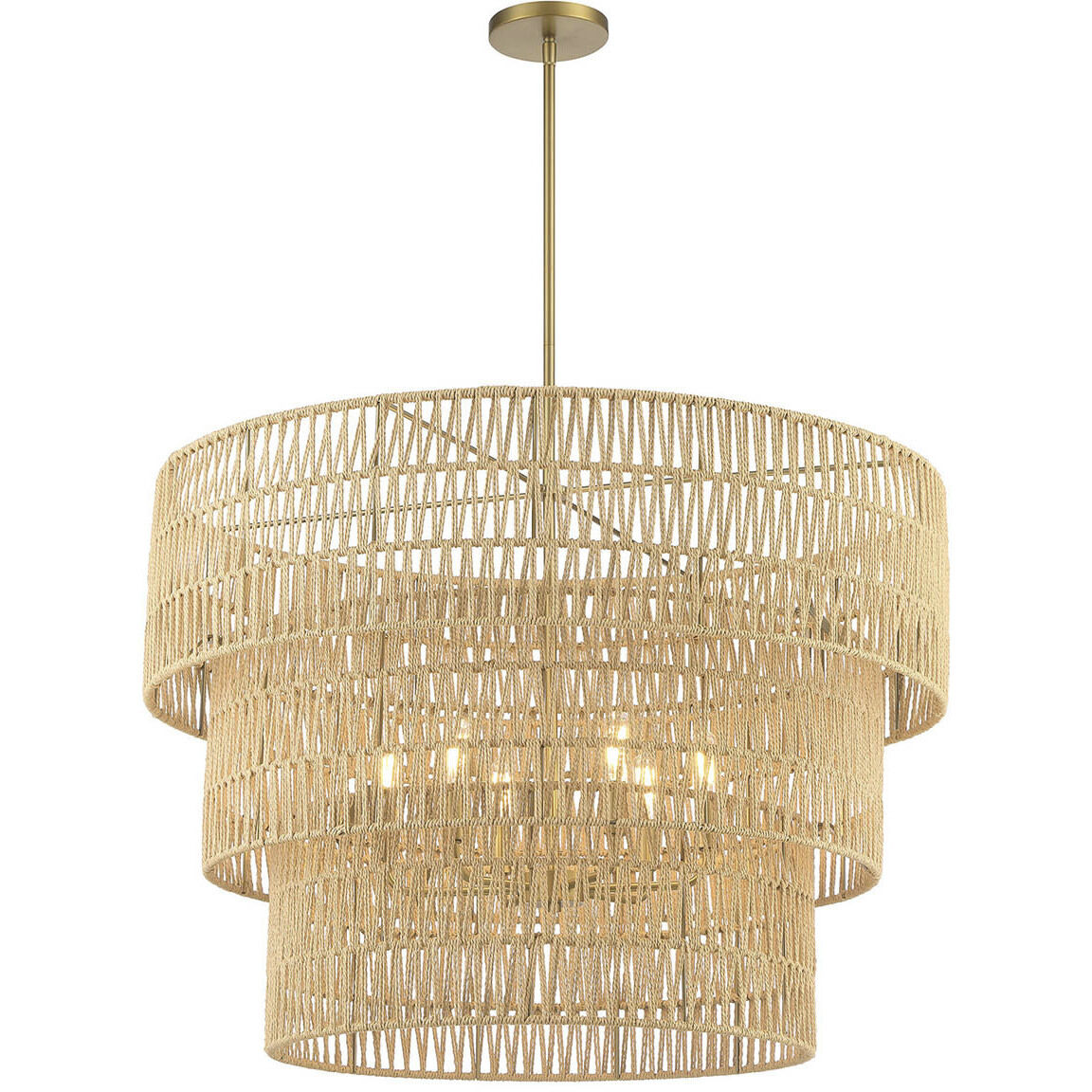 Bungalow Heaven 6 Light 32 inch Soft Brass Pendant Ceiling Light