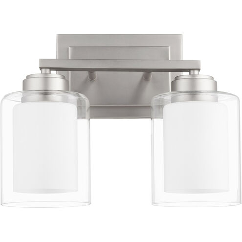 Fort Worth 2 Light 13 inch Satin Nickel Vanity Light Wall Light