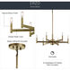 Erzo 6 Light 26 inch Natural Brass Chandelier 1 Tier Medium Ceiling Light, 1 Tier Medium