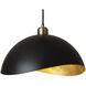 Luna Bella 1 Light 14 inch Matte Black and Weathered Brass Pendant Ceiling Light