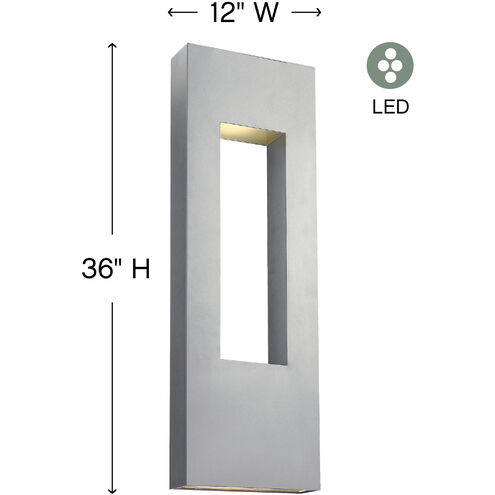 Atlantis LED 36 inch Titanium Outdoor Wall Mount Lantern, Extra Large