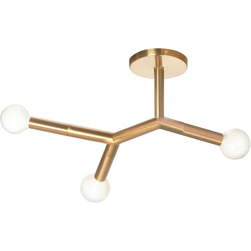 Morgan LED 21.75 inch Aged Brass Semi Flush Mount Ceiling Light