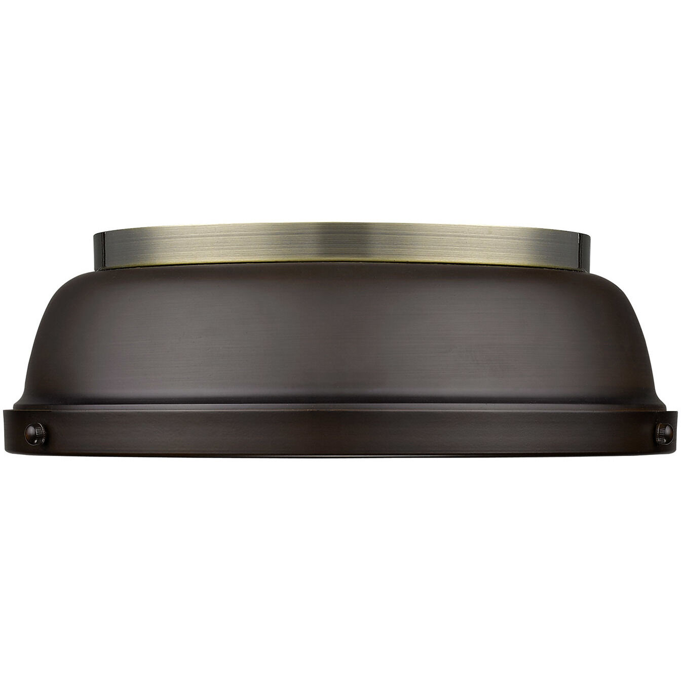 Yep Duncan 2 Light 14 inch Aged Brass Flush Mount Ceiling Light in Rubbed Bronze, Damp