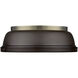 Yep Duncan 2 Light 14 inch Aged Brass Flush Mount Ceiling Light in Rubbed Bronze, Damp