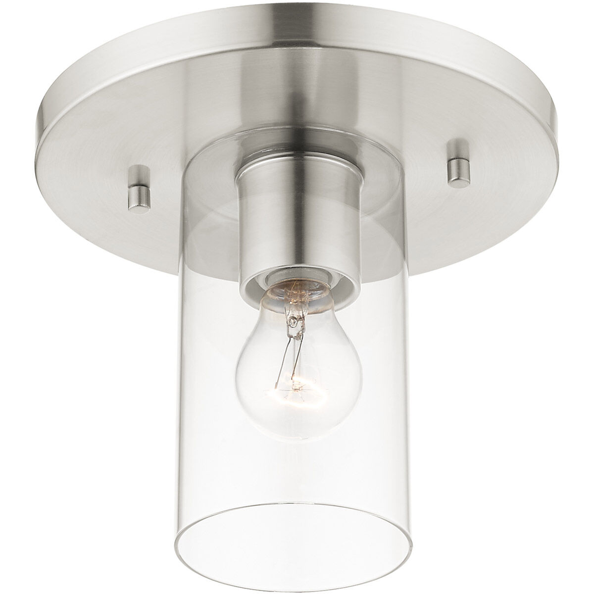 Zurich 1 Light 9 inch Brushed Nickel Flush Mount Ceiling Light