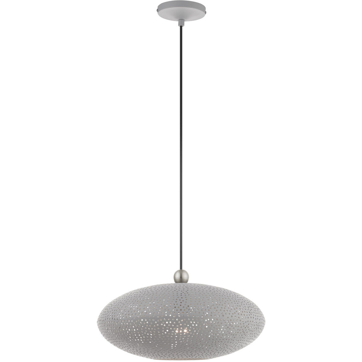Dublin 1 Light 16 inch Nordic Gray with Brushed Nickel Accents Pendant Ceiling Light