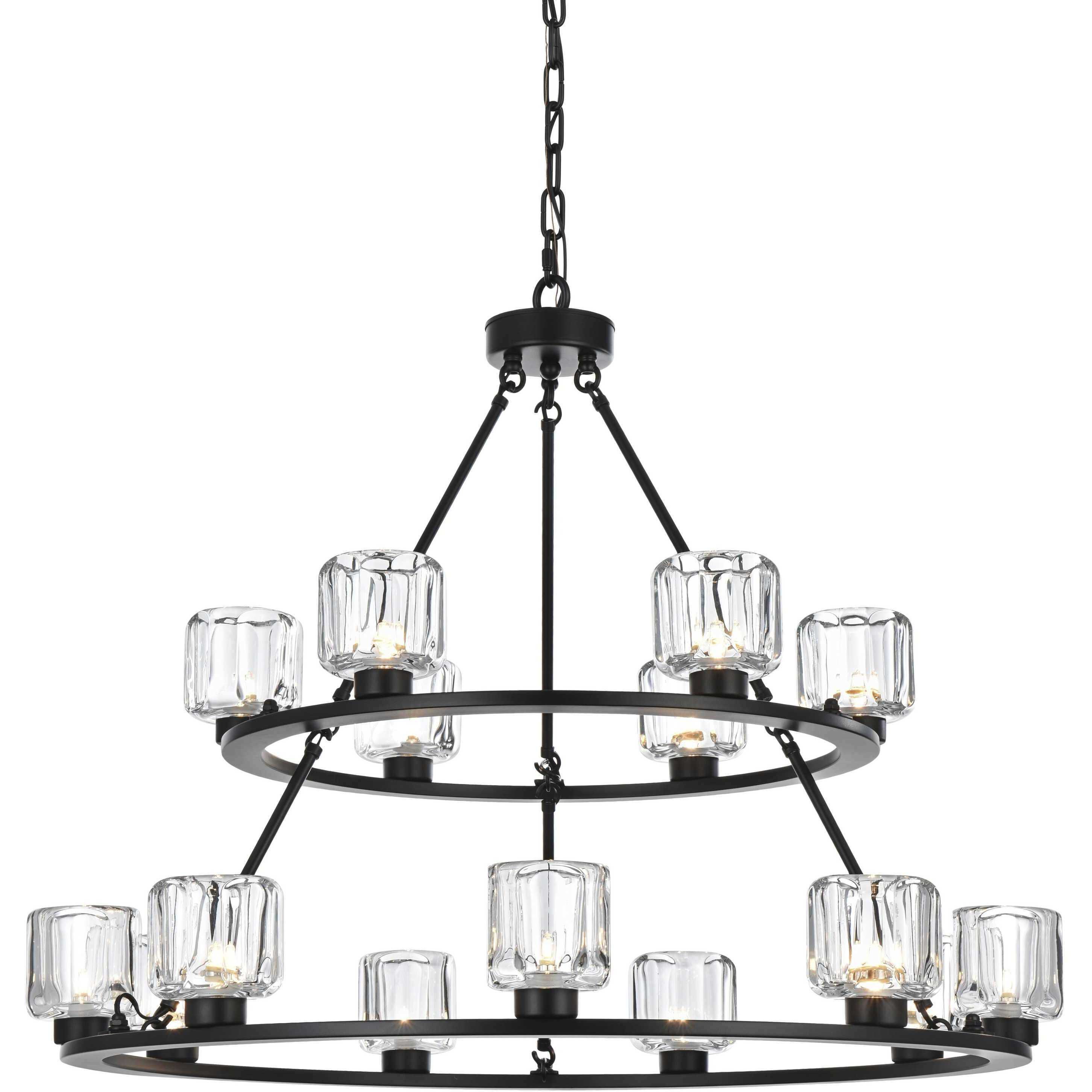Cadence 15 Light 36 inch Black Chandelier Ceiling Light