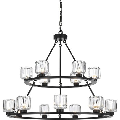 Cadence 15 Light 36 inch Black Chandelier Ceiling Light