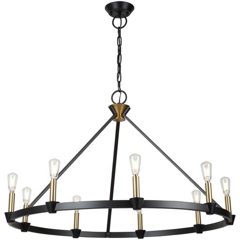 Notting Hill LED 36 inch Black and Brushed Brass Chandelier Ceiling Light