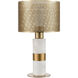 Sureshot 15 inch 60 watt White with Aged Brass Table Lamp Portable Light