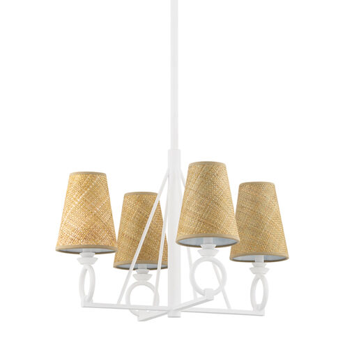 Pendelton 4 Light 24 inch White Plaster Chandelier Ceiling Light