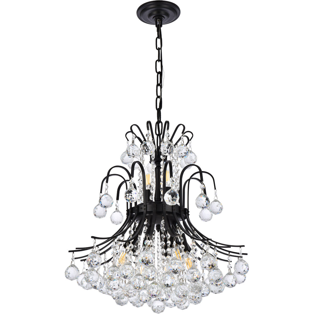 Toureg 10 Light 19 inch Black and Clear Pendant Ceiling Light